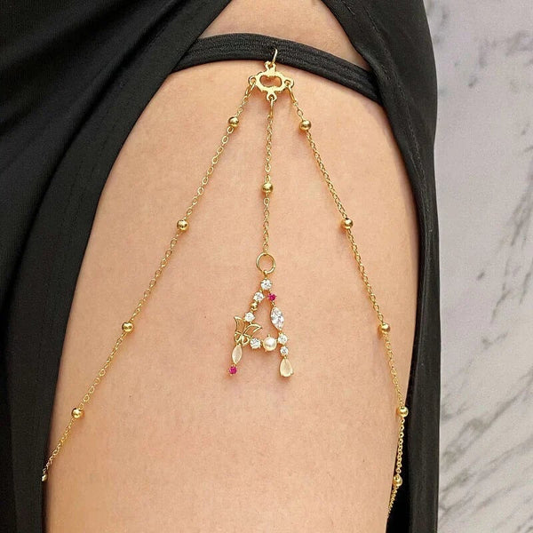 🎁Customized Gift-DIAMOND INITIAL LEG CHAIN